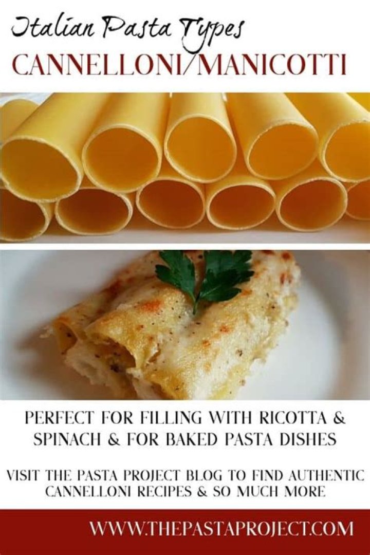Difference between manicotti and cannelloni
