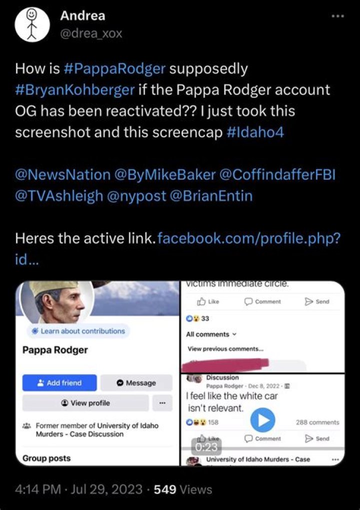 “How would anyone besides him know some of this?”: Bryan Kohberger Pappa Rodgers Facebook posts theory goes viral