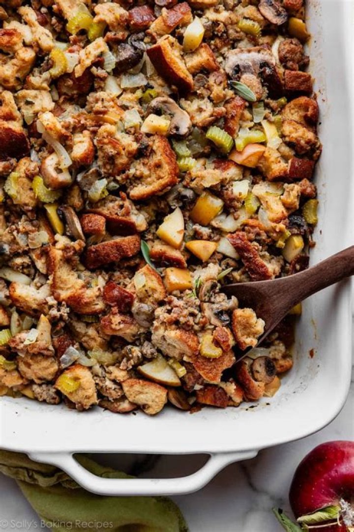Sausage Stuffing with Apples - Celebrating Sweets